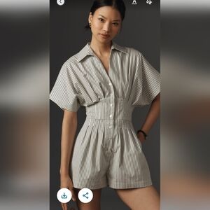 Anthropologie X Exquise Pleated Romper New Without Tags